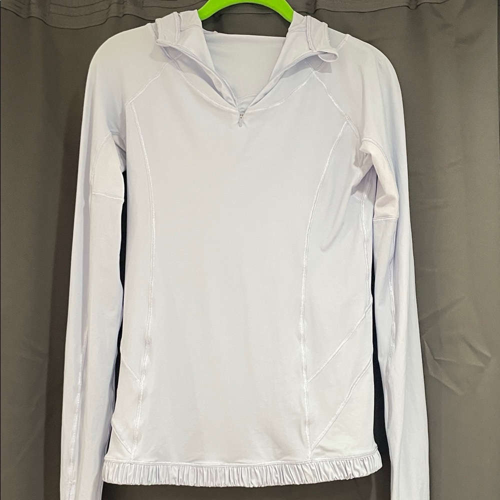 Lulelemon Light Blue Half-Zip Hooded Athletic Top